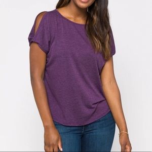 Colette Cold Shoulder Knit Top (purple)